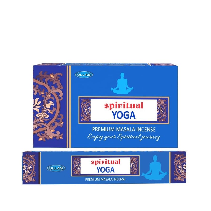 Ullas Spiritual Yoga Agarbathi Premium Masala Incense Sticks with Woody Fragrance , 180 Incense Sticks - Image 1